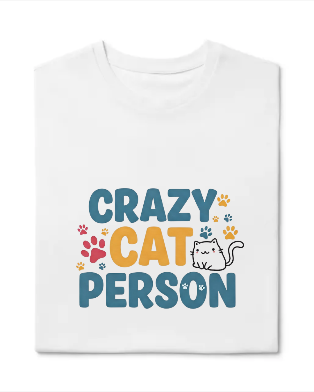 Crazy Cat Person Half Sleeve T-Shirt