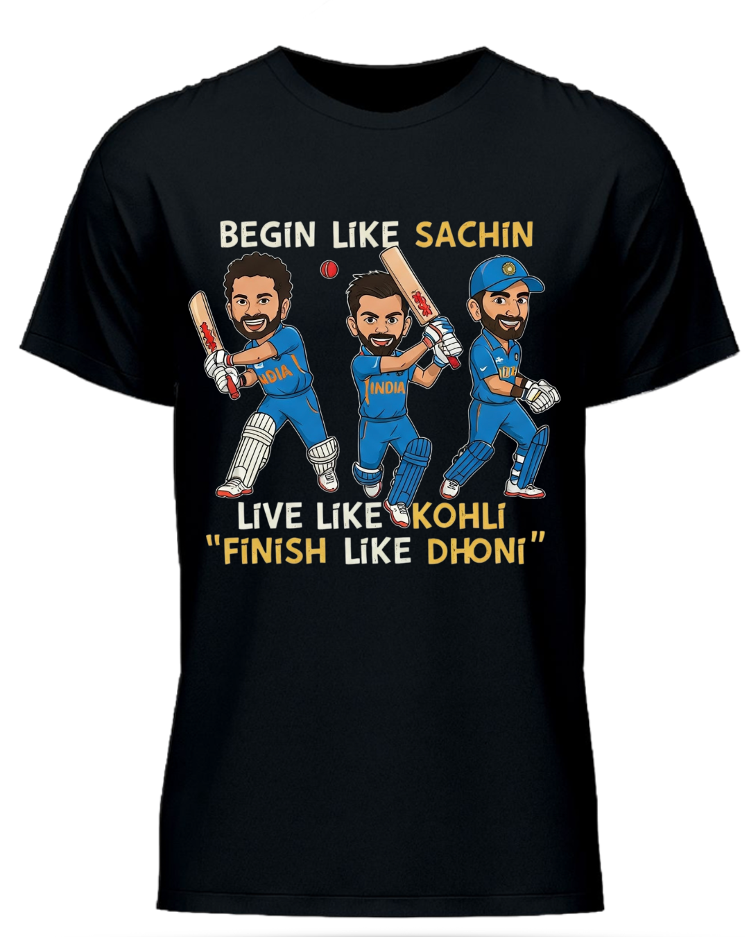 Sachin, Kohli, Dhoni Half Sleeve T-Shirt