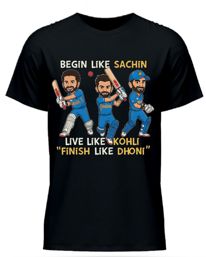 Sachin, Kohli, Dhoni Half Sleeve T-Shirt