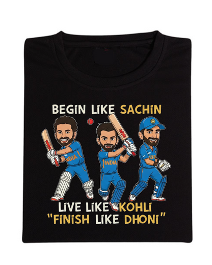 Sachin, Kohli, Dhoni Half Sleeve T-Shirt