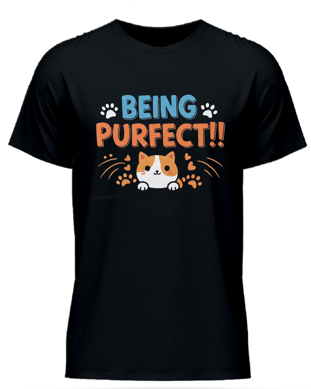 Being Purfect - Cat Half Sleeve T-Shirt