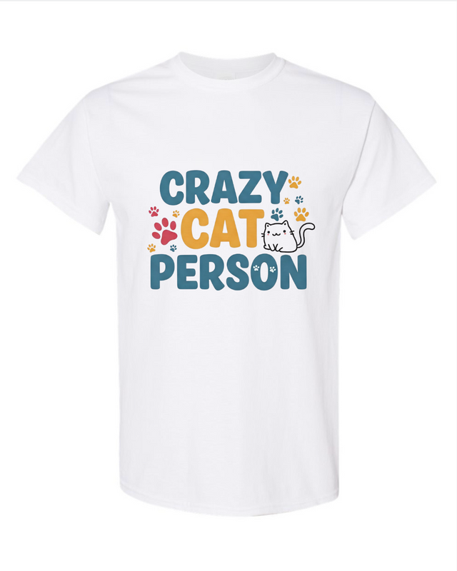 Crazy Cat Person Half Sleeve T-Shirt