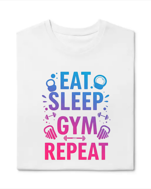 Eat Sleep Gym Repeat Half Sleeve T-Shirt