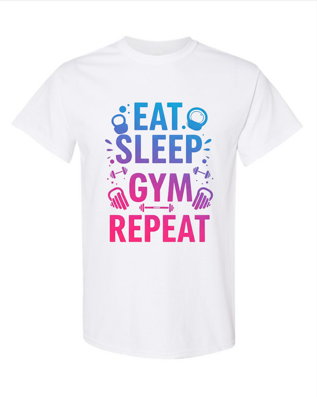 Eat Sleep Gym Repeat Half Sleeve T-Shirt