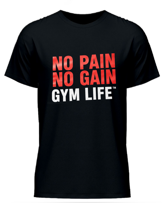 No Pain No Gain Half Sleeve T-Shirt Black